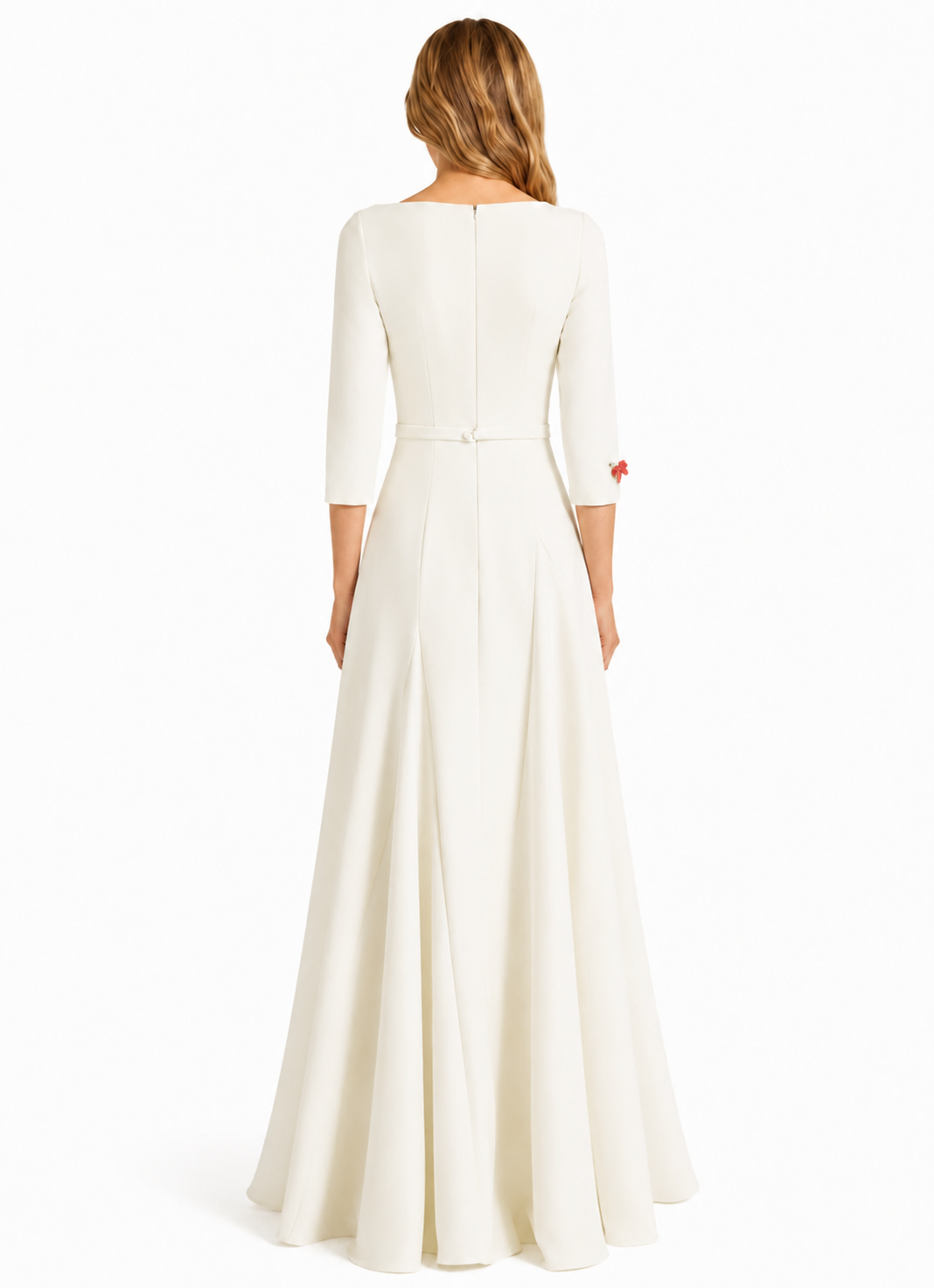 Floral Embellished Ivory A-Line Maxi Dress - Blossom
