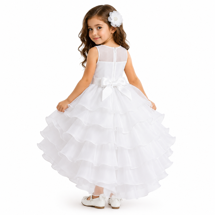 Royal Bloom Layered Princess Dress — Sapphire