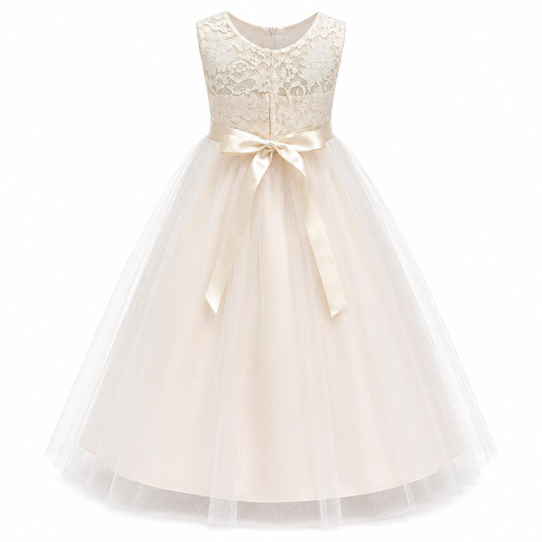 Elegant Lace Princess Dress - Girls