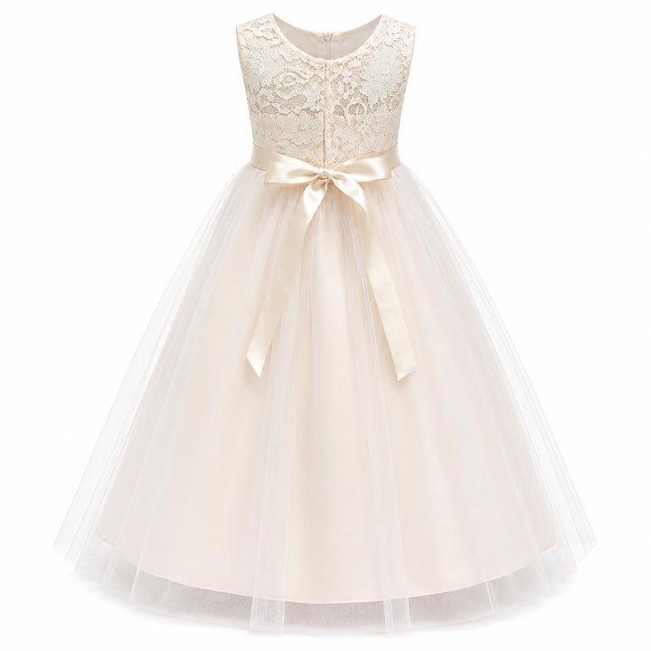 Elegant Lace Princess Dress - Girls