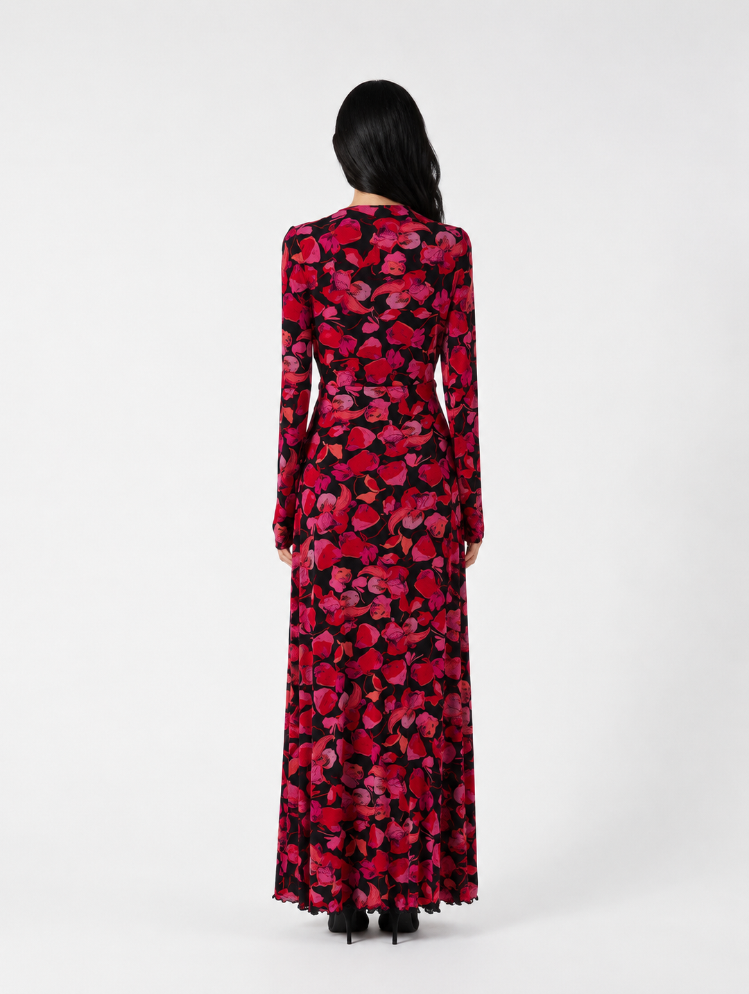 Rose Noir Floral Twist Maxi Dress - Enchant