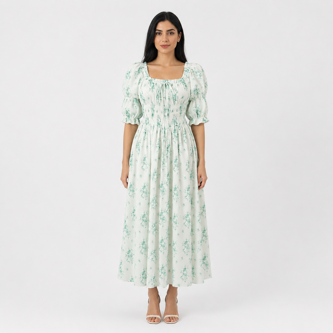 Mint Blossom Smocked Maxi Dress - Delight