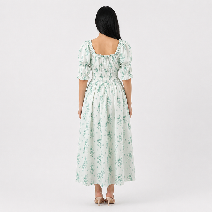 Mint Blossom Smocked Maxi Dress - Delight