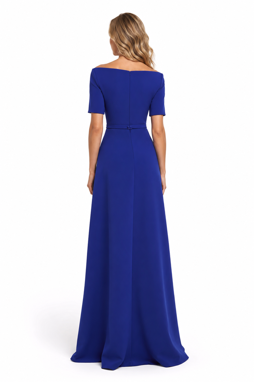 Off-Shoulder A-Line Maxi Dress – Cobalt
