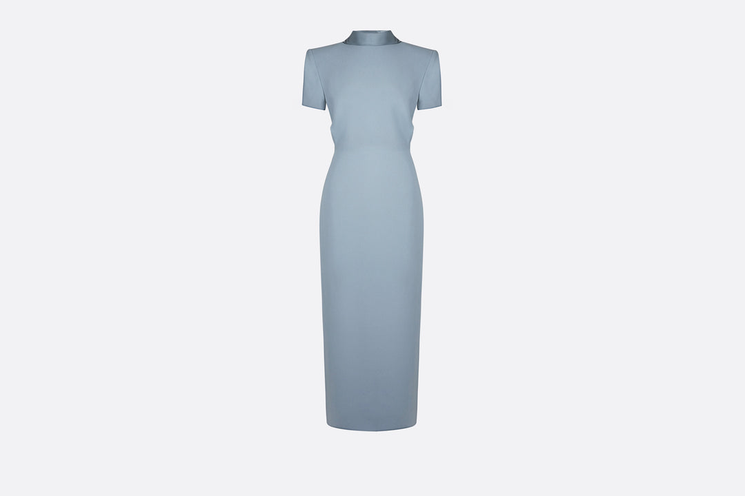 structured midi dress with high neckline – AURELIA