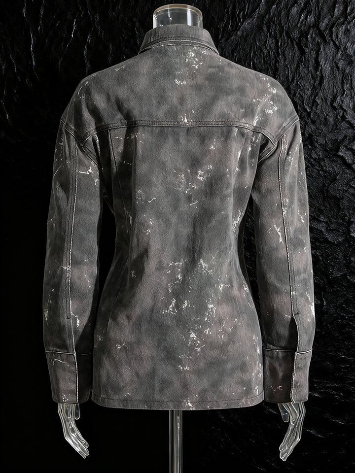 long sleeve zip-up utility jacket with oversized pocket detail – ASHER