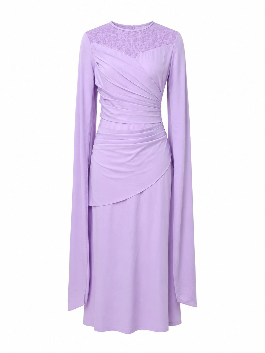 Burgundy Sequin Mesh Ruched Evening Dress