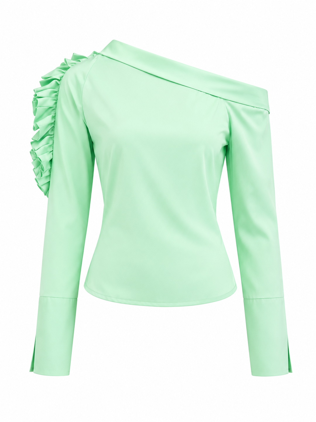Mint One-Shoulder Ruffle Detail Top – VERDÉA