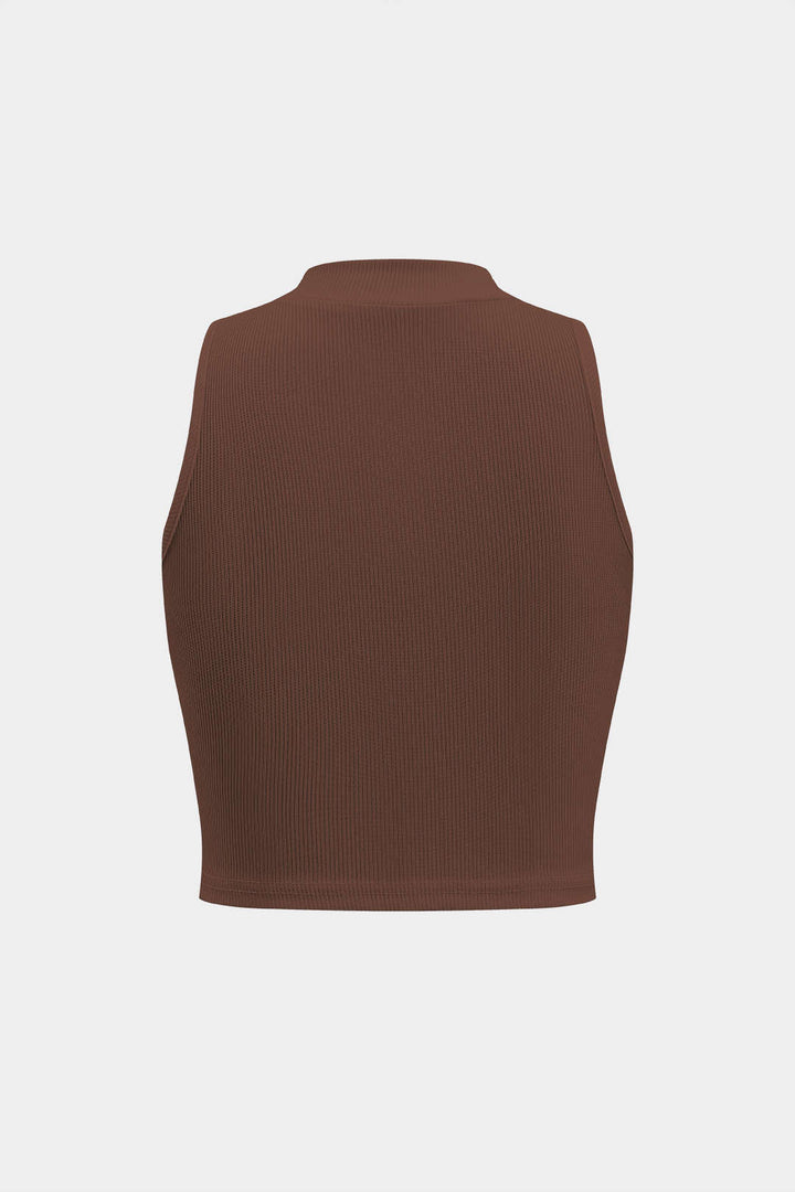 Basic Textured Sleeveless Tank Top
