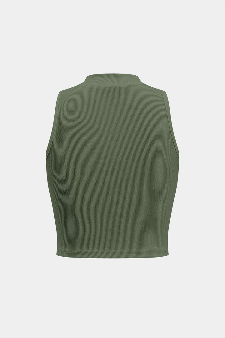 Basic Textured Sleeveless Tank Top