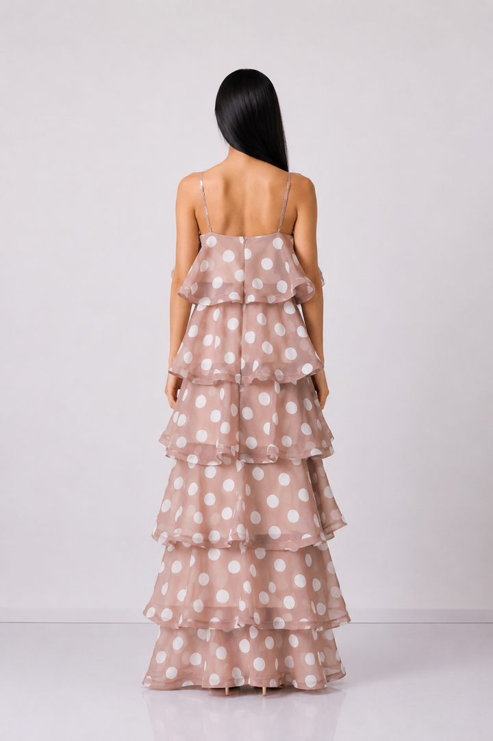 Polka Dot Tiered Maxi Dress - Charm