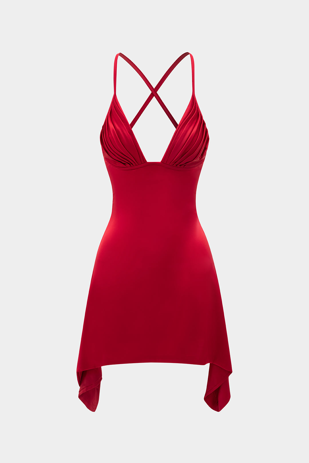 Slip Sleeveless Ruched Mini Dress