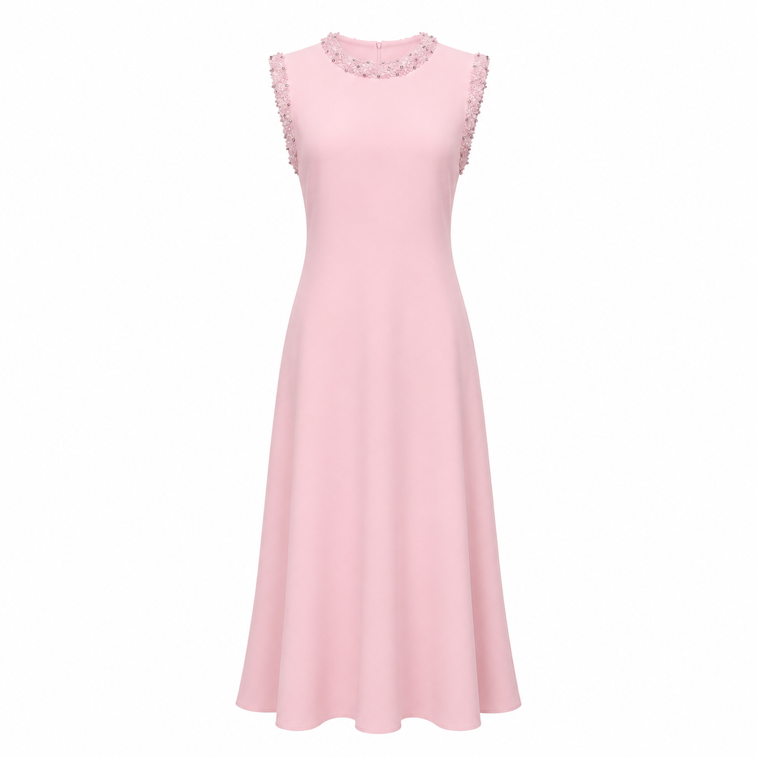 Embellished Sleeveless Maxi Dress - Sky