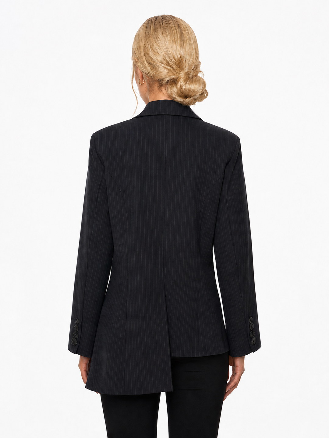 Asymmetric Pinstripe Blazer - Classy