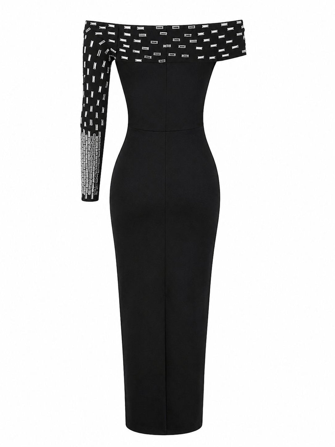 Crystal Embellished One-Shoulder Evening Dress - Prestige