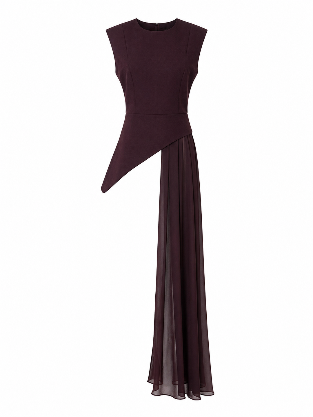 Burgundy Asymmetric Draped Top – NOIRÉVA