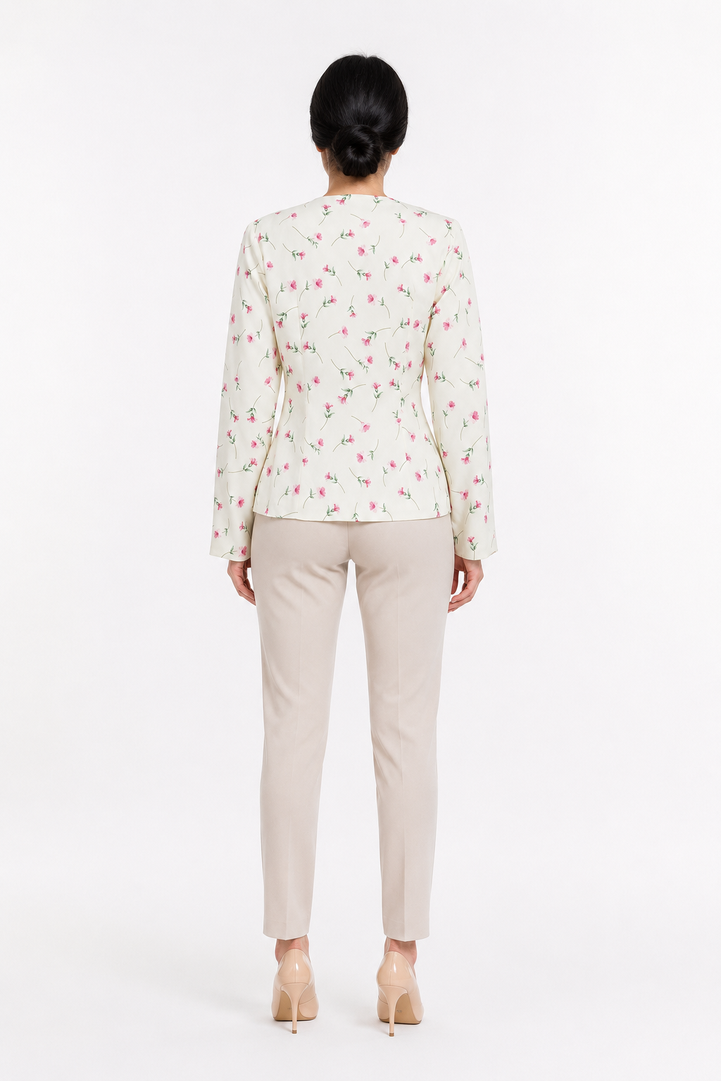 Ivory Floral Wrap Blouse – FIORÉNA