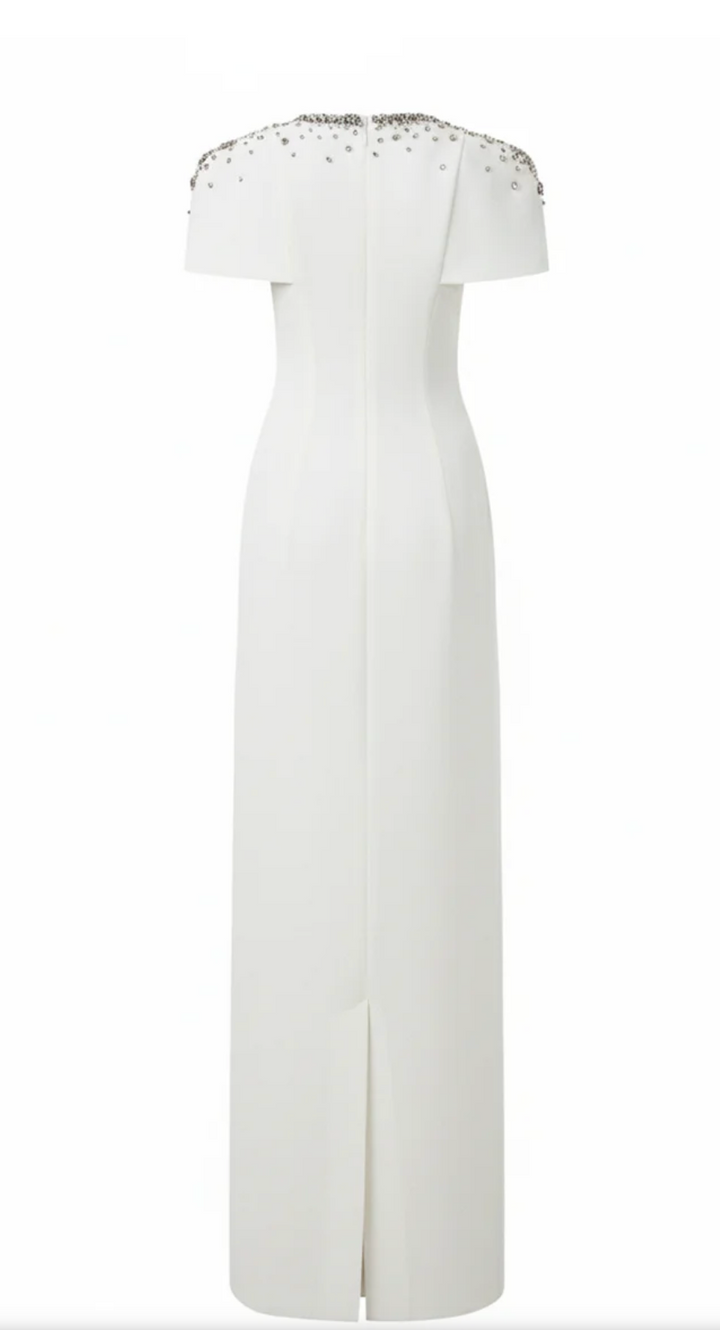 Crystal Cape Gown – Ivory