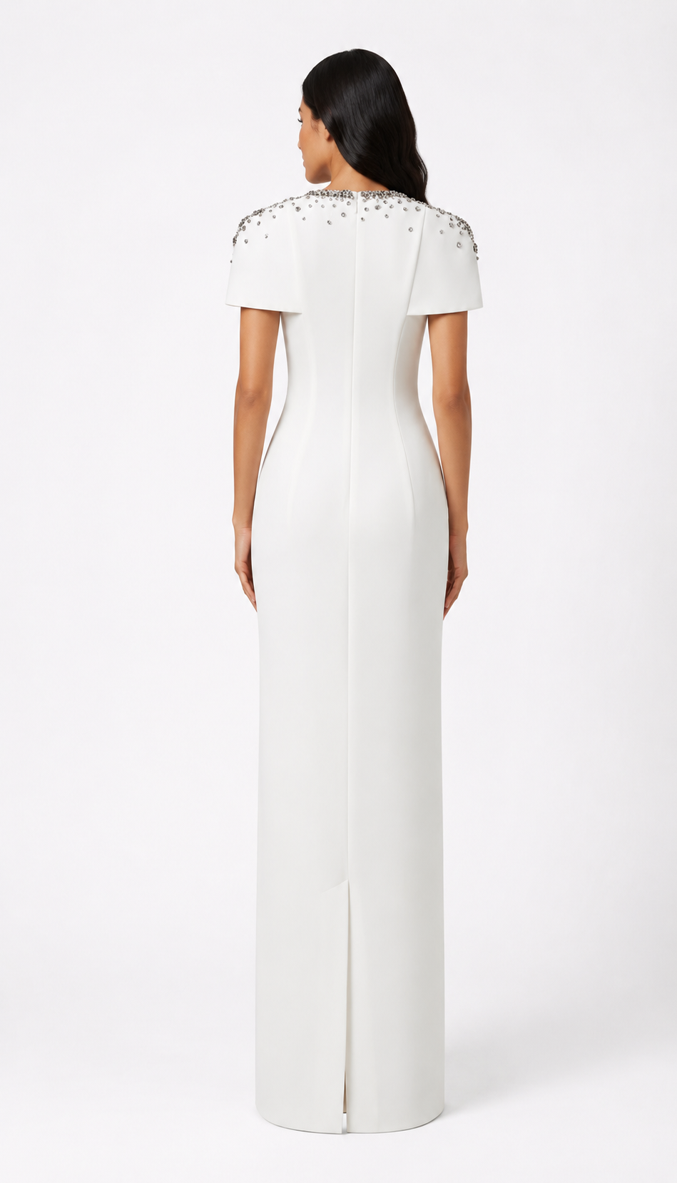 Crystal Cape Gown – Ivory