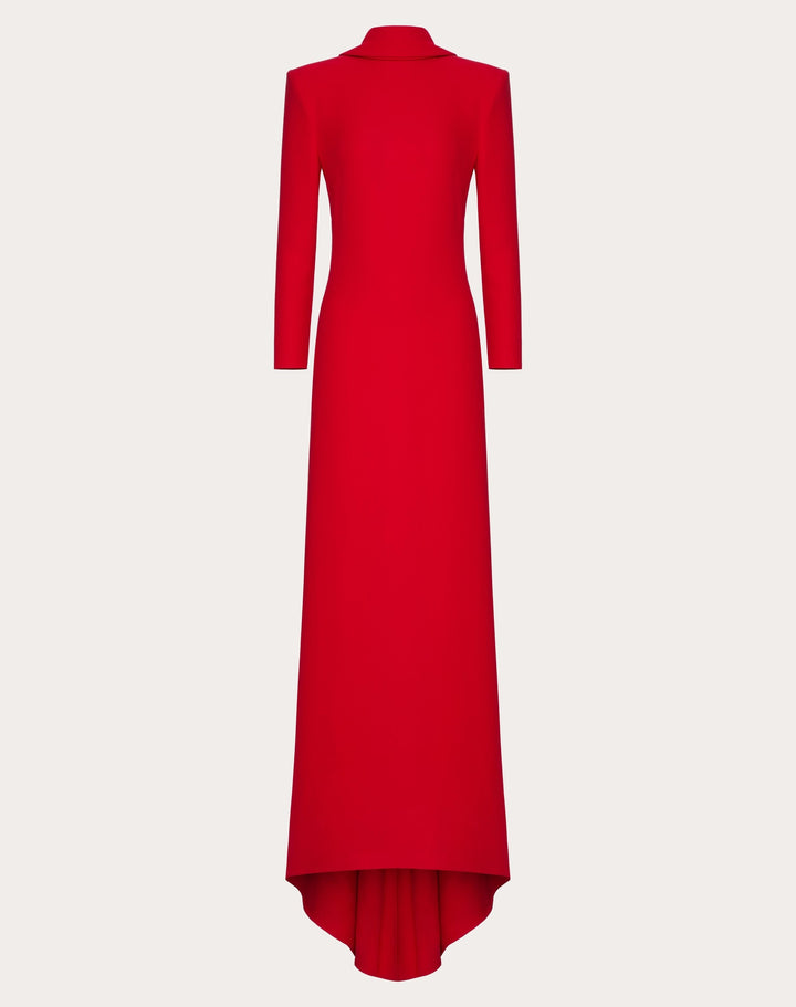 long-sleeve high-neck column gown – SCLETTA