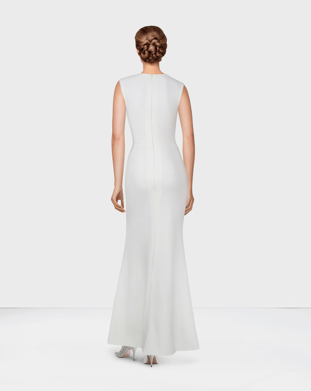 White column dress with cape