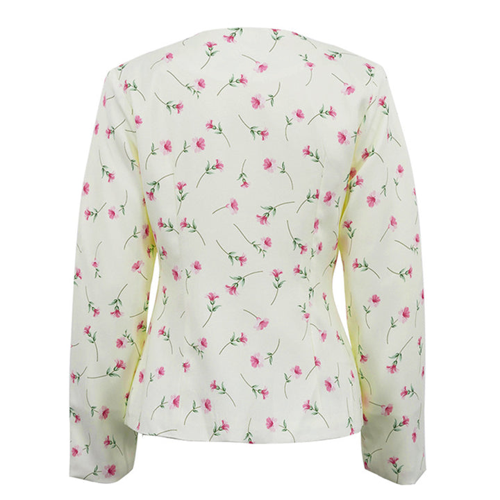 Ivory Floral Wrap Blouse – FIORÉNA