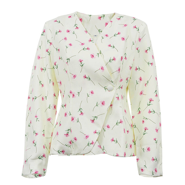 Ivory Floral Wrap Blouse – FIORÉNA
