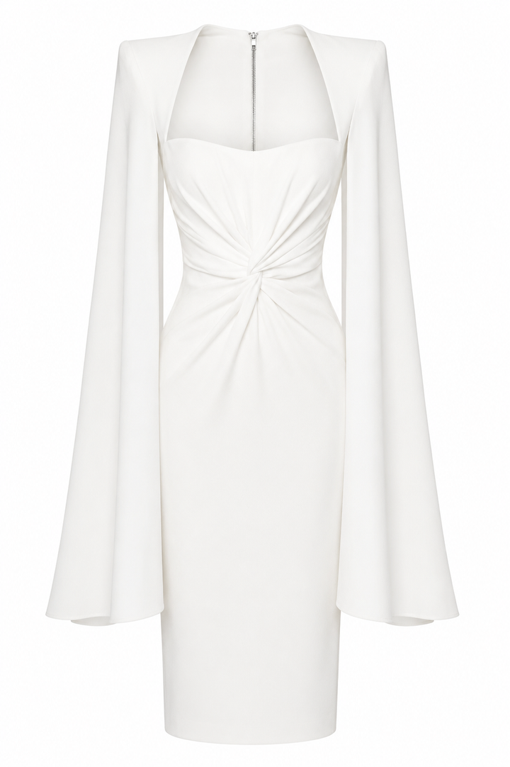 White Cape Midi Dress – Seraphine
