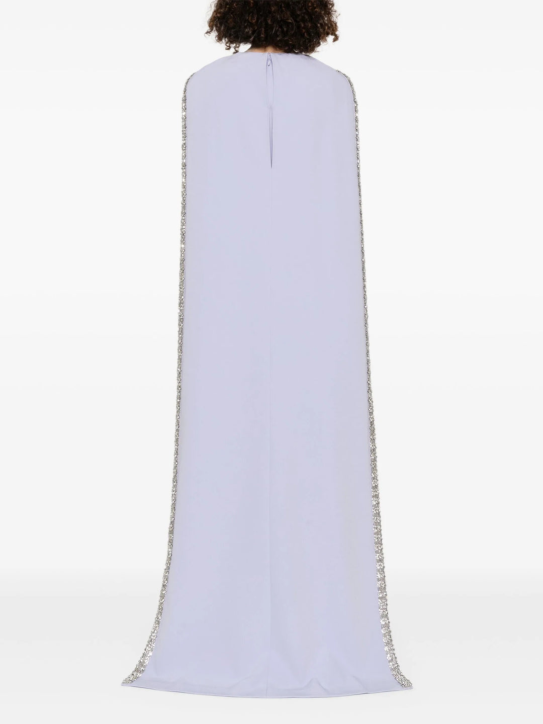 embellished cape-sleeve column gown – LAVINIA