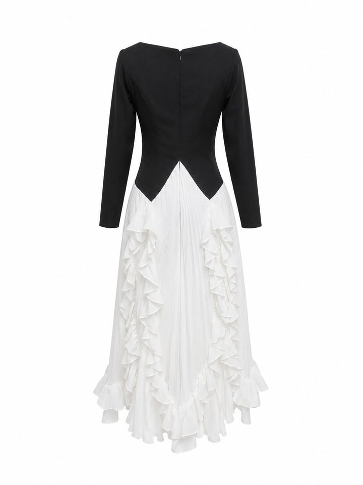 Contrast Ruffle Maxi Dress - Harmony