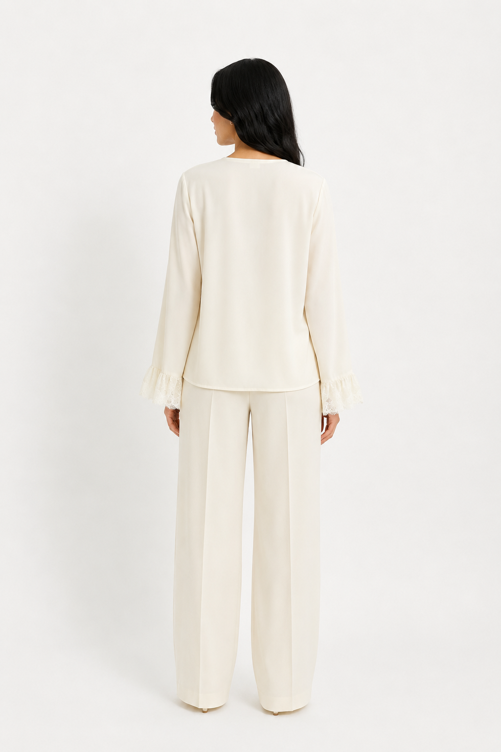 Elegant Lace Cuff Blouse - Timeless