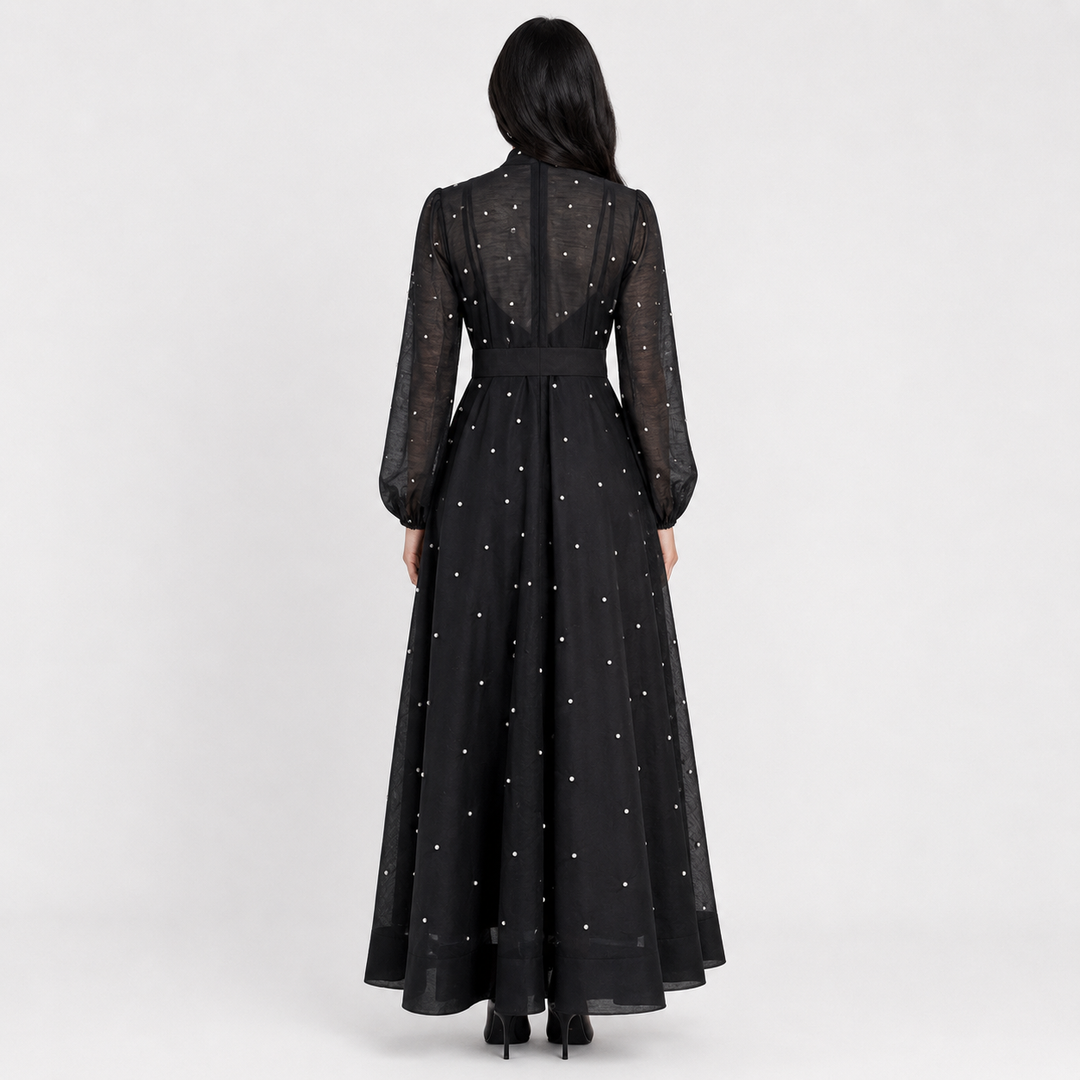 Pearl Embellished Maxi Dress - Midnight