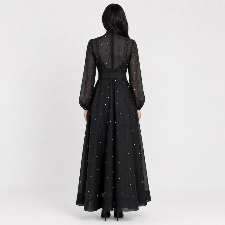 Pearl Embellished Maxi Dress - Midnight