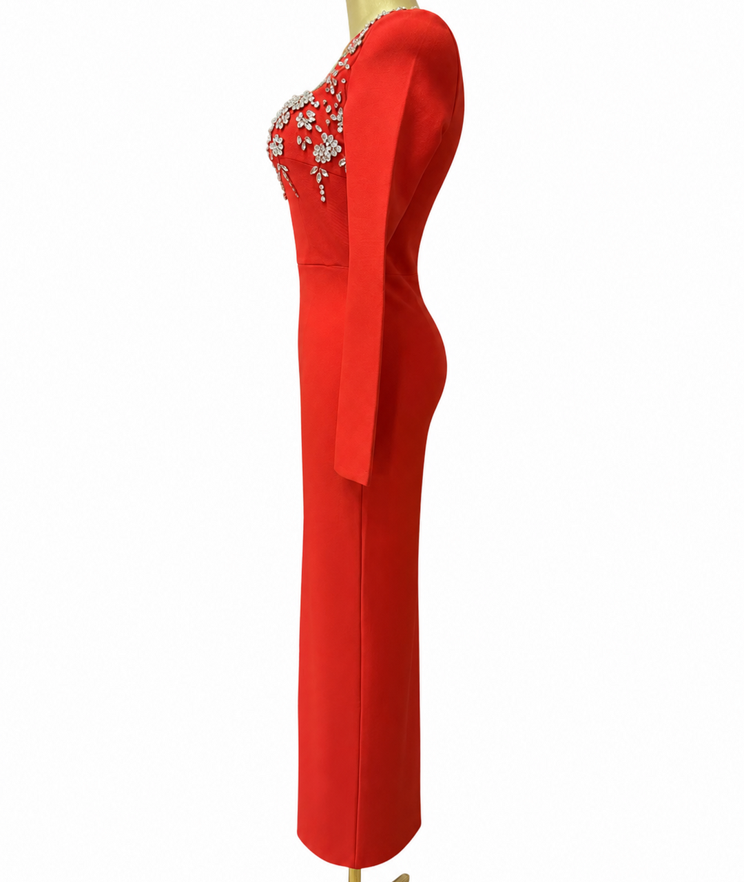 Crystal Floral Embellished Midi Dress - Prestige