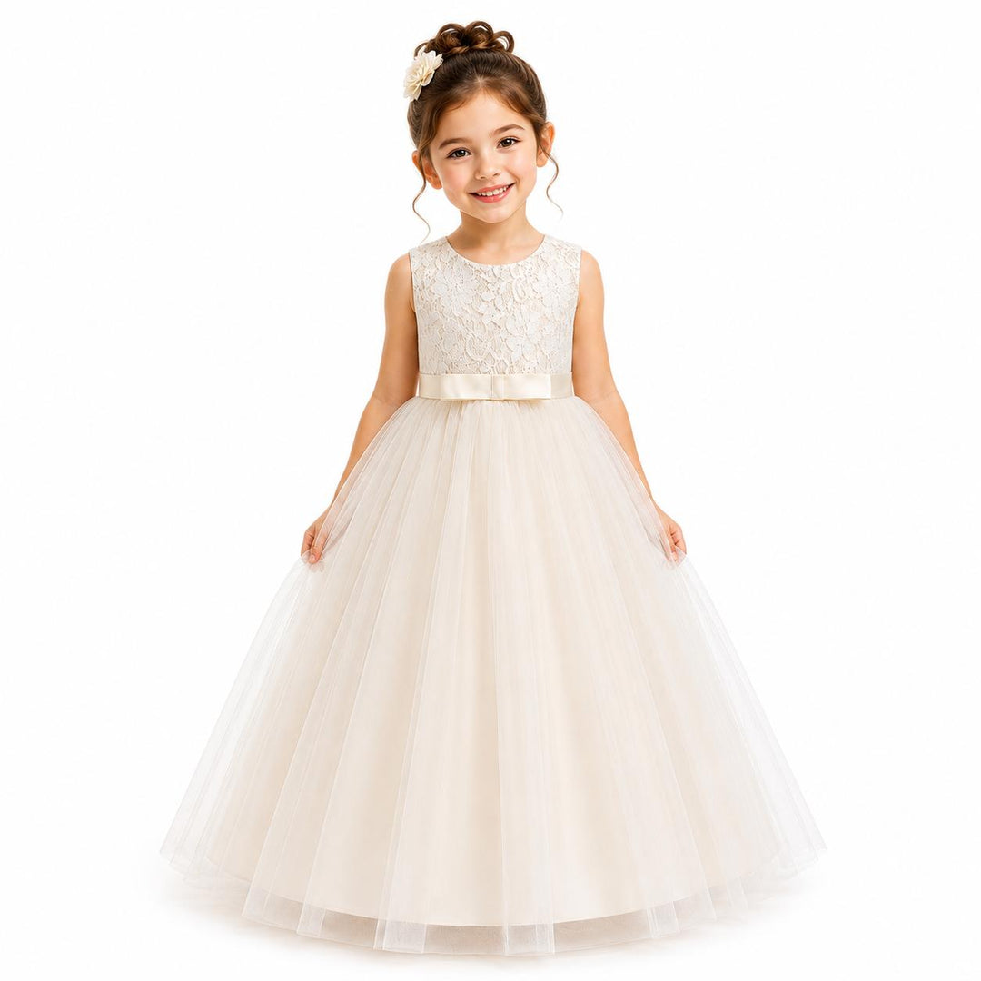 Elegant Lace Princess Dress - Girls