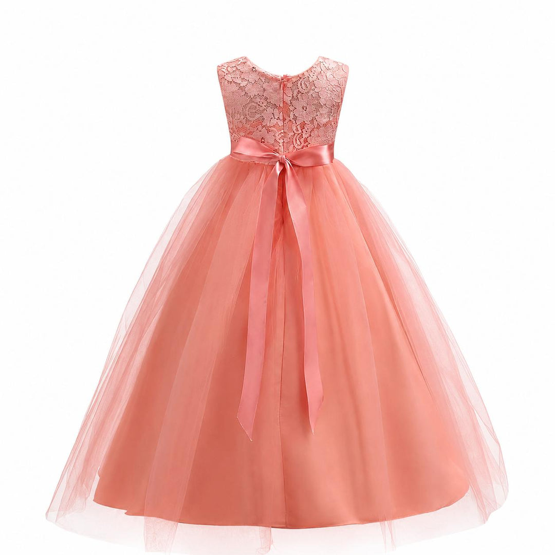 Elegant Lace Princess Dress - Girls