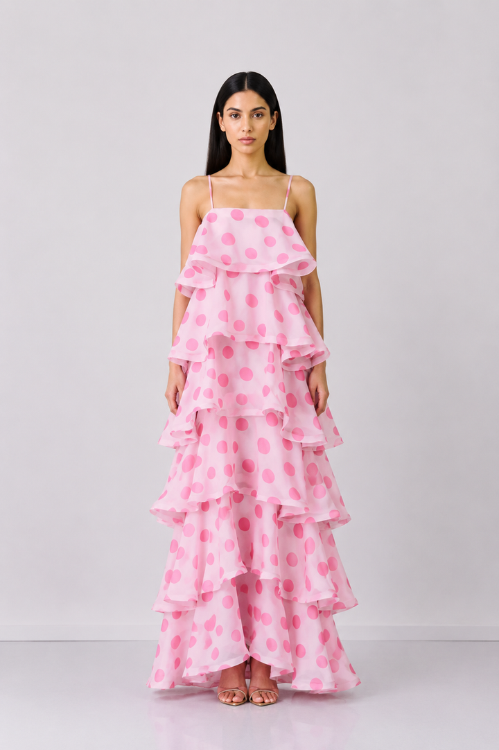 Polka Dot Tiered Maxi Dress - Charm