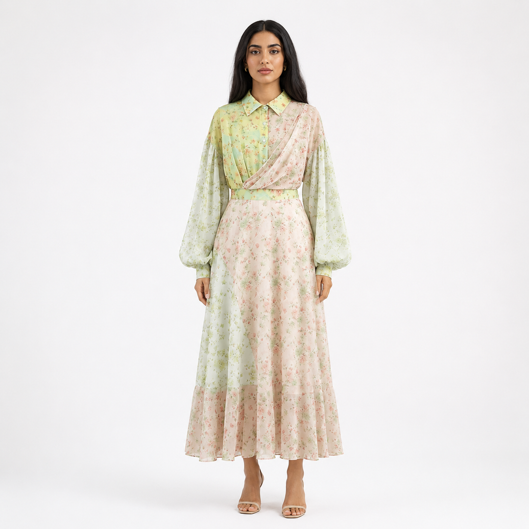 Pastel Garden Floral Maxi Dress - Blossom