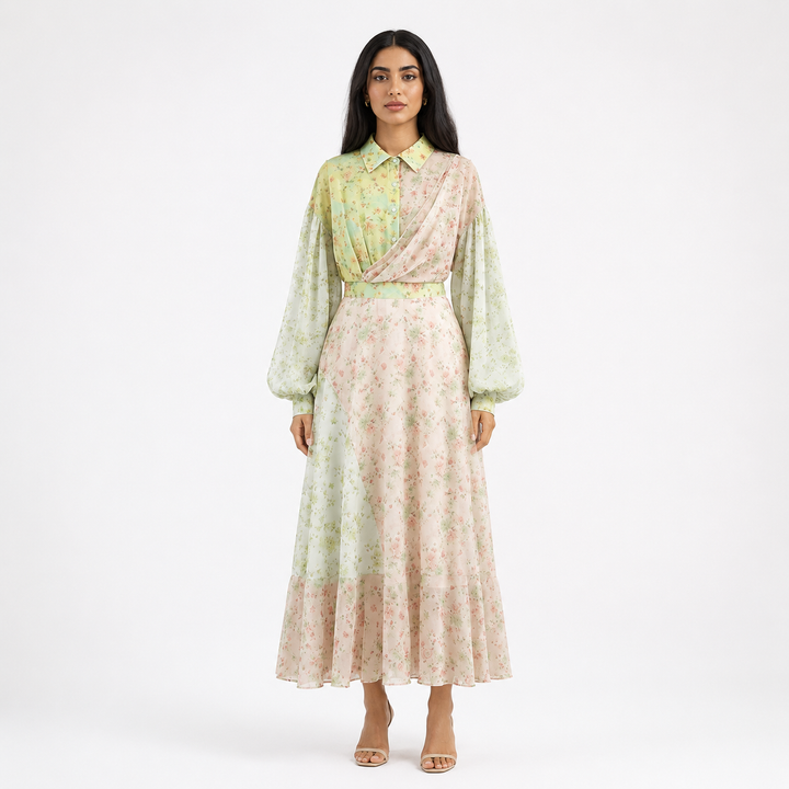 Pastel Garden Floral Maxi Dress - Blossom