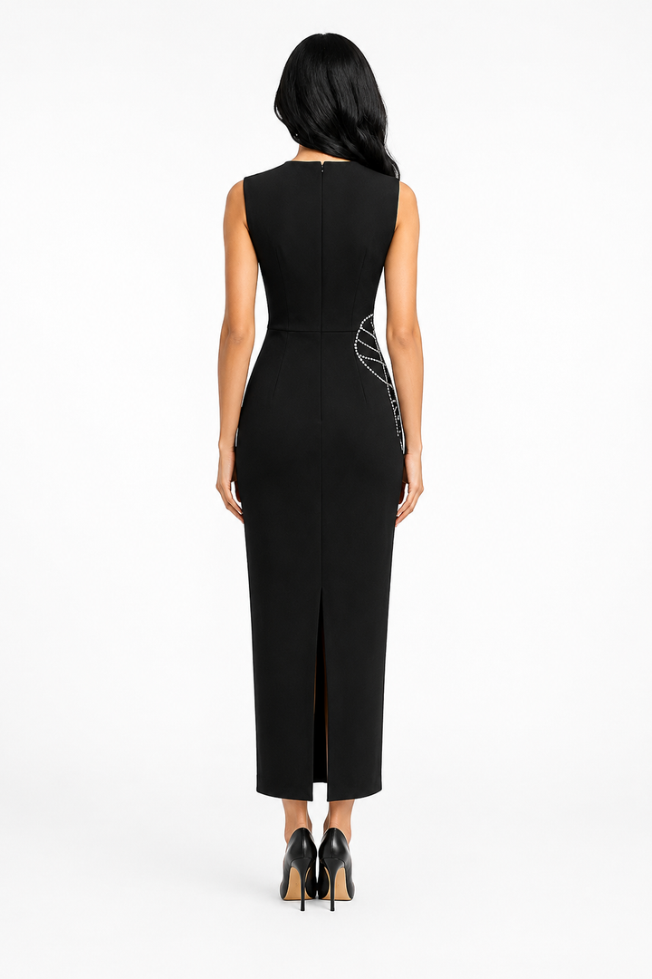 Crystal Floral Sheath Midi Dress - Blossom