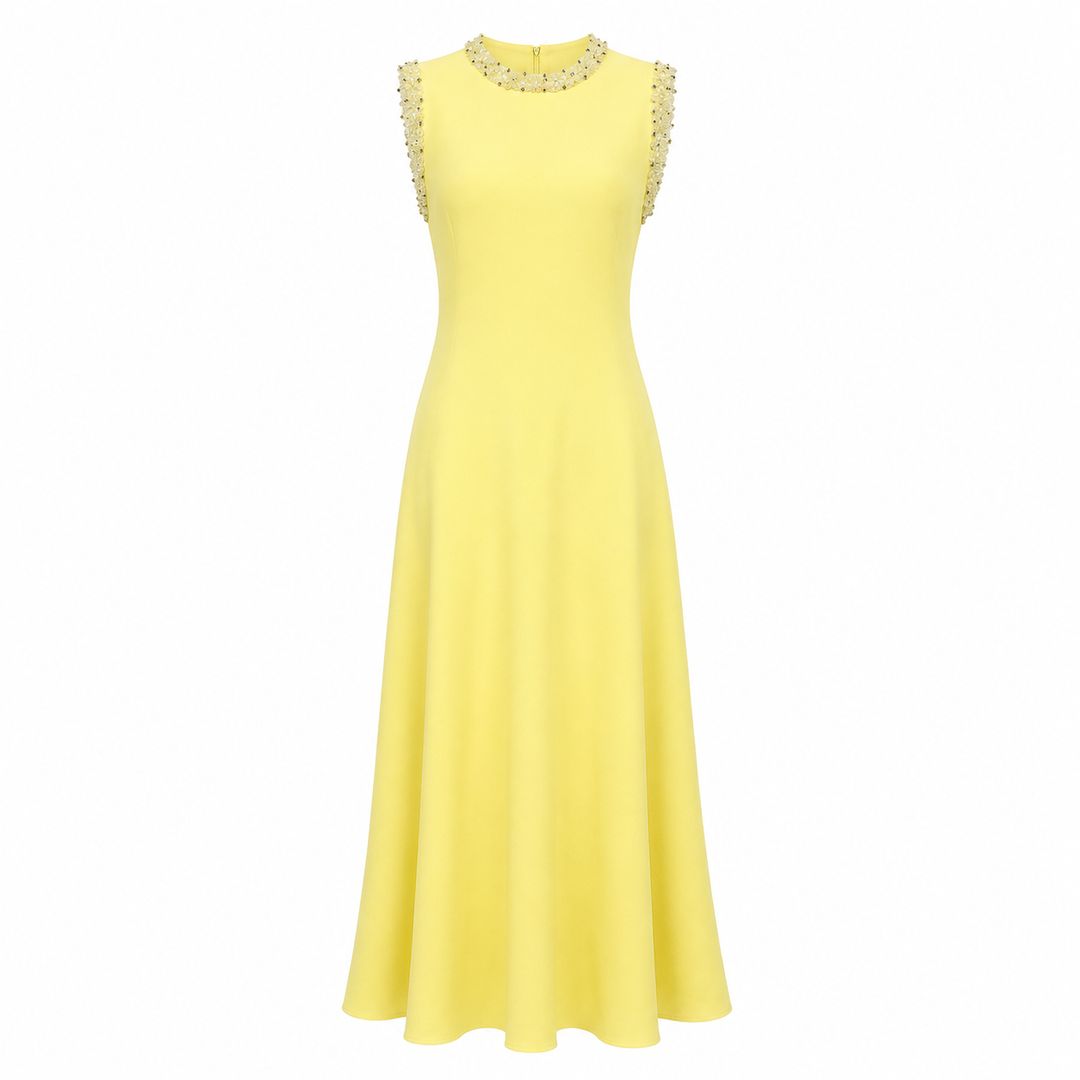 Embellished Sleeveless Maxi Dress - Sky