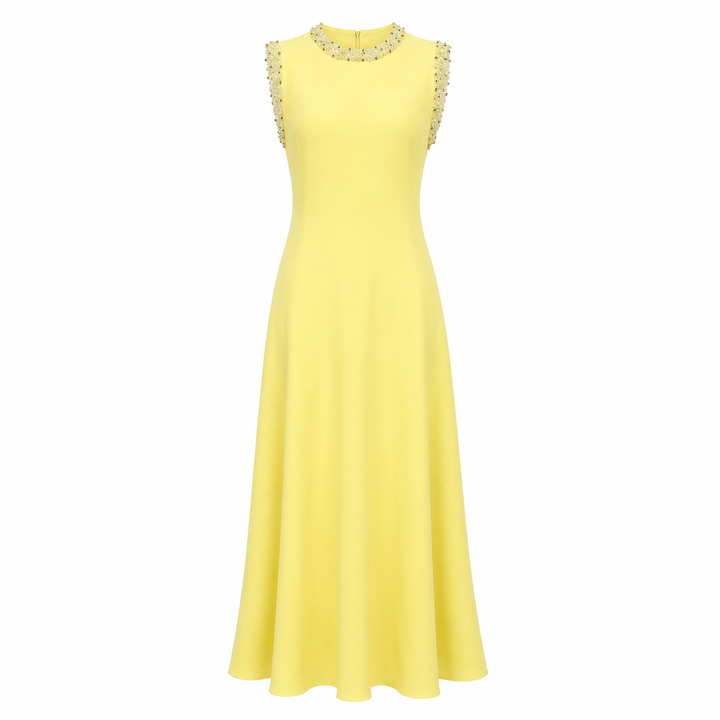 Embellished Sleeveless Maxi Dress - Sky