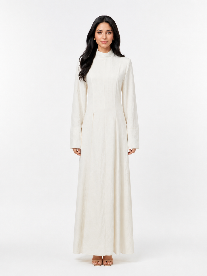 High Neck Maxi Dress - Ivory