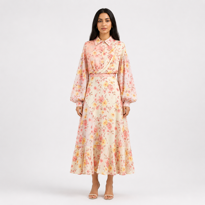 Pastel Garden Floral Maxi Dress - Blossom