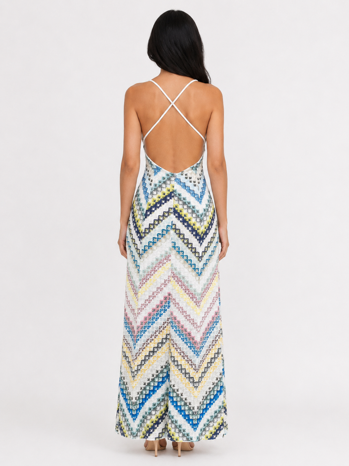 Chevron Print Maxi Dress - Breeze