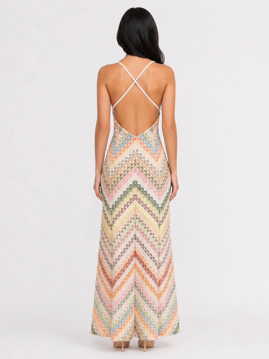 Chevron Print Maxi Dress - Breeze