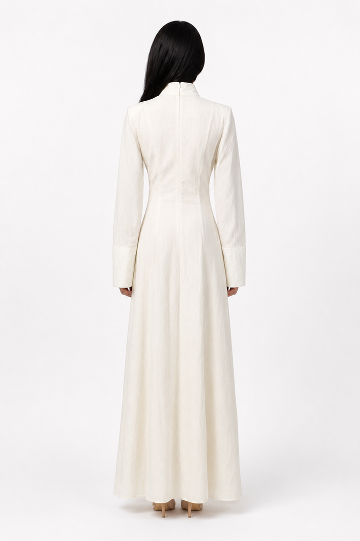 High Neck Maxi Dress - Ivory