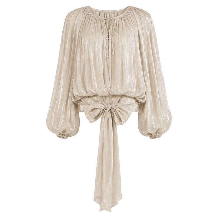 Pearl Mist Shimmer Blouse - Elegance