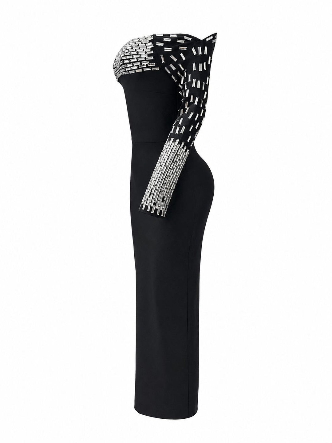 Crystal Embellished One-Shoulder Evening Dress - Prestige