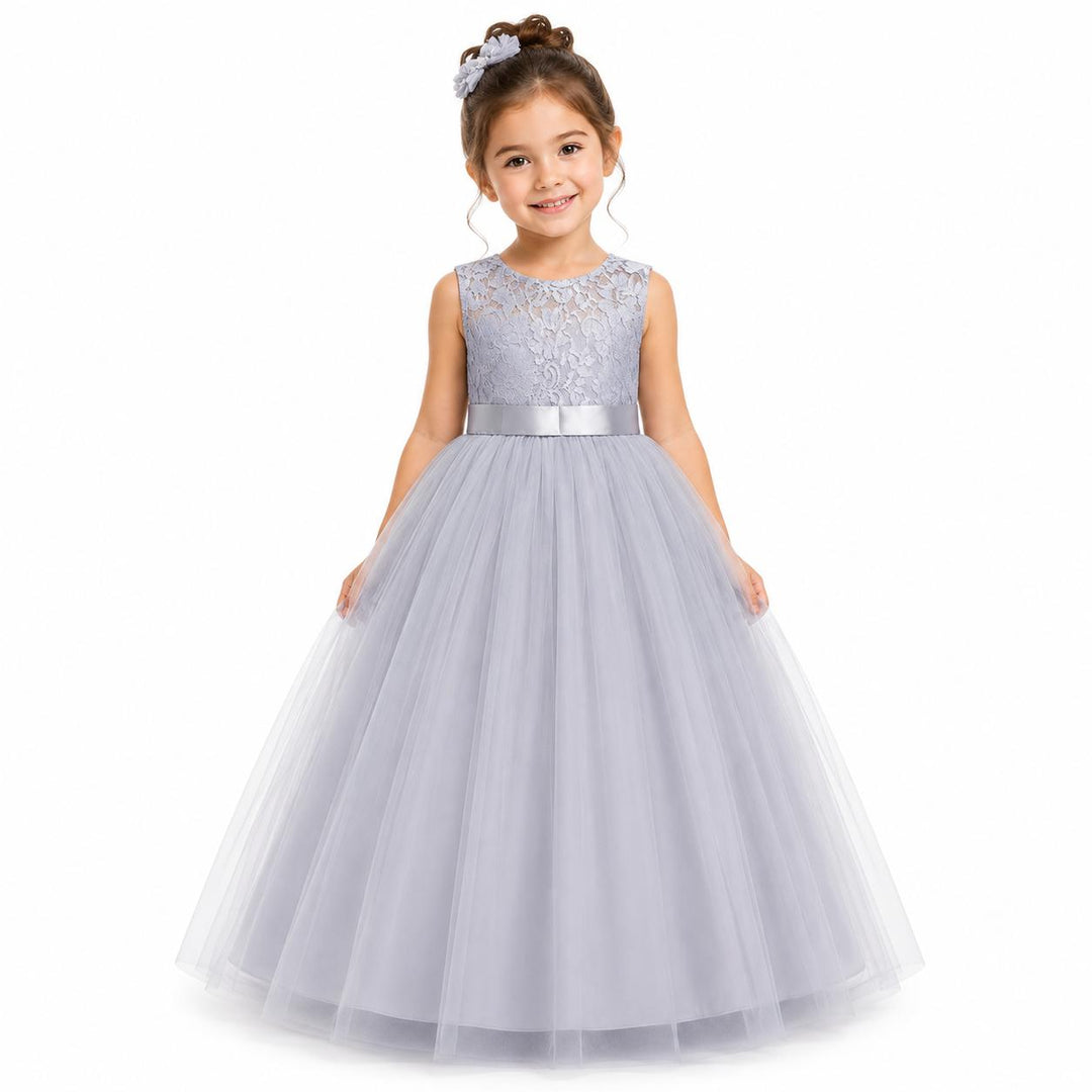 Elegant Lace Princess Dress - Girls